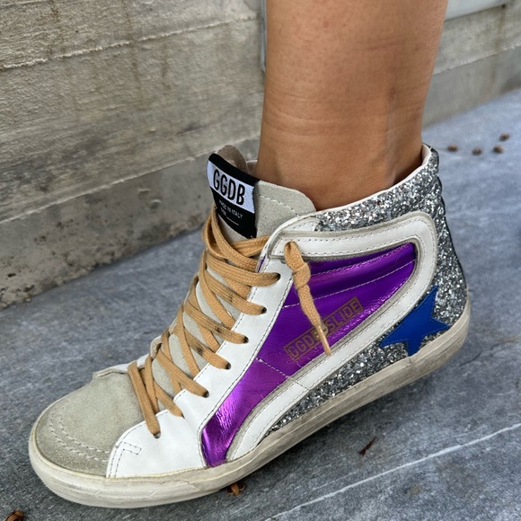 Lower 💲 TODAY ONLY Golden Goose Slides w/silver glitter - Picture 7 of 16